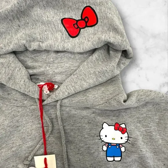 Levi's x Hello Kitty Women's Grey Hoodie Sweatshirt Medium M NWT - Picture 2 of 6